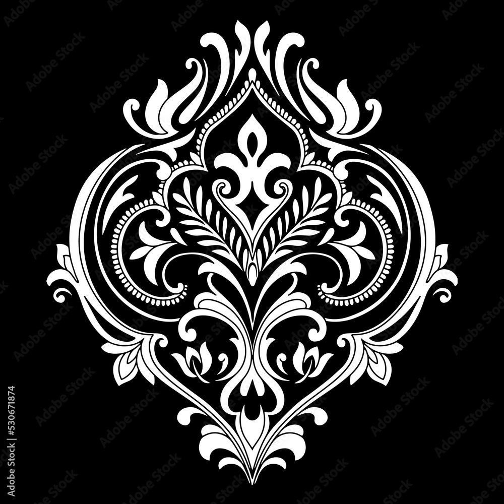Oriental vector damask patterns for greeting cards and wedding invitations. 