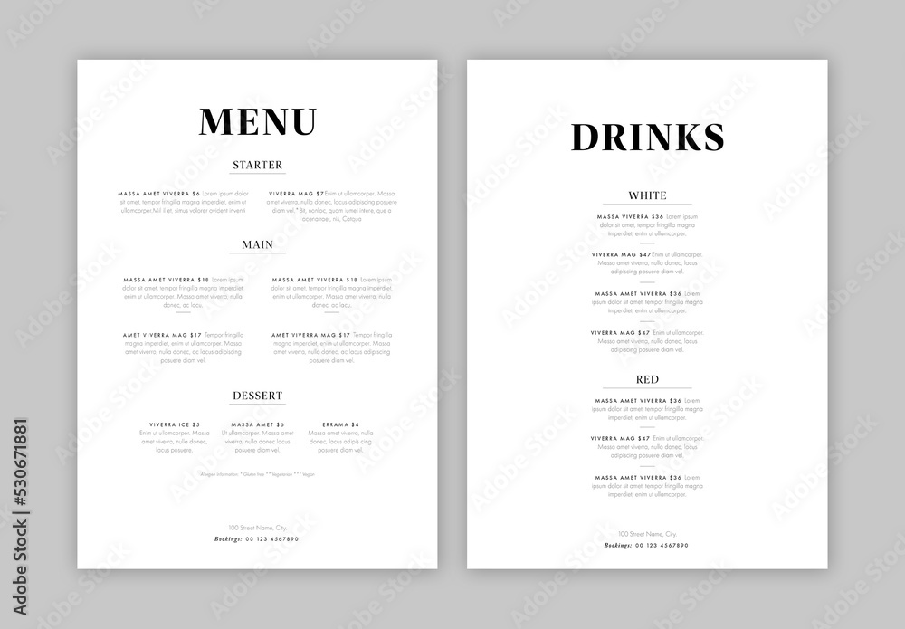 Black And White Menu Layout Design Stock Template Adobe Stock black-and-white-menu-layout-design-stock-template-adobe-stock