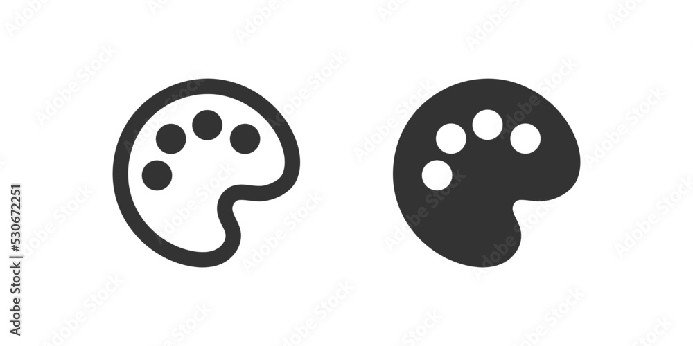 Fototapeta premium Color paint icon. Palette symbol. Painter brush, drawing sign in vector flat