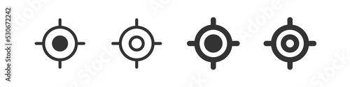 Current location icon. Pointer sign. GPS logo, symbol tracking in vector flat