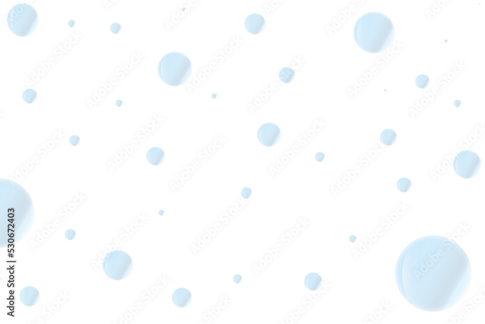 Realistic soap bubbles on a white isolated background.