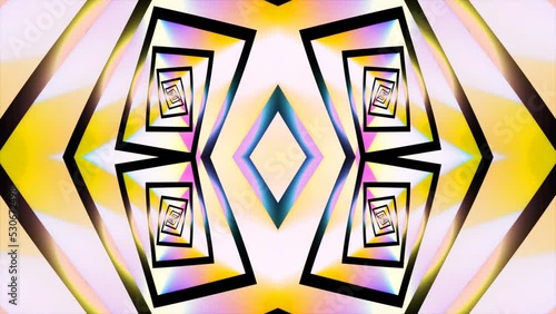 Hypnotic Multicolored Kaleidoscope Rotation Seamless Loop Background