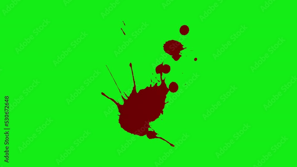Vidéo Stock Three different animations of Blood spatter on a green