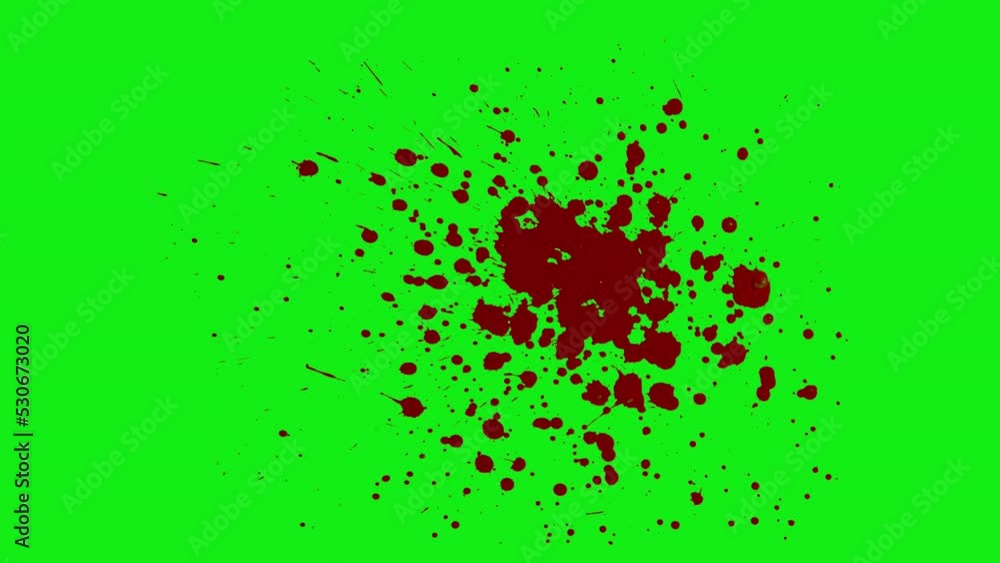 Three different animations of Blood spatter on a green background. Halloween elements. Blood splatter with green screen. Key color, color key background. 4K video Three different animations of Blood spatter on a green background. Halloween elements. Blood splatter with green screen. Key color, color key background. 4K video