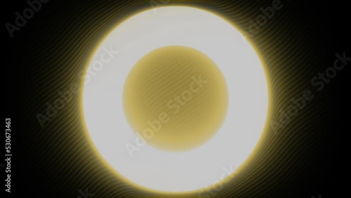 Yellow Glow Gradient Light Circle Rotation Surface Loop Neon Abstract Background