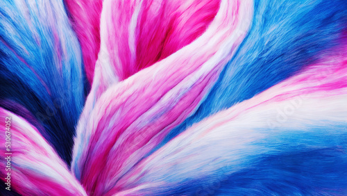 3 D render. Woolen knitted fabric. close Pink  white  blue woolen wavy background.