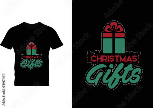 Trendy Christmas Typography Custom T-shirt Design  (ID: 530674641)