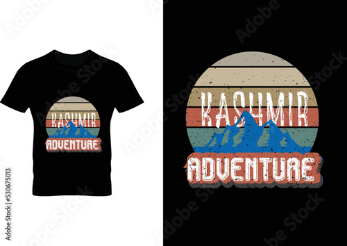 Kashmir Adventure Travelo Typography Tshirt Design  (ID: 530675013)