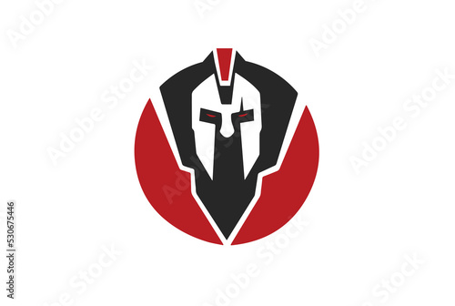 spartan logo with circle, warrior fitness gym logo