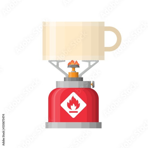 Blowtorch icon.tourist burner with a pot  isolated on white background vector illustration.