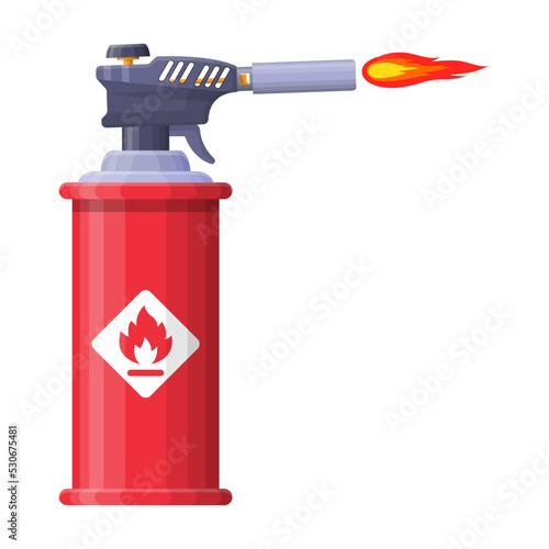 Blowtorch icon. Manual gas torch burner isolated on white background vector illustration.
Vector illustration cartoon flat icon isolated on white background.