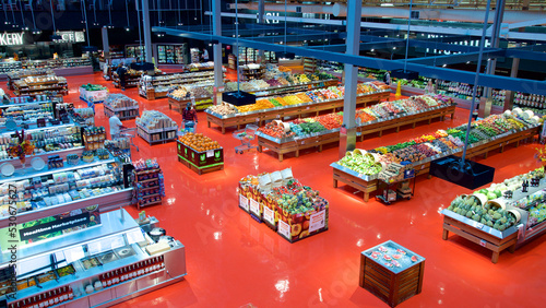 High-angle view of a supermarket (Toronto, Canada)
