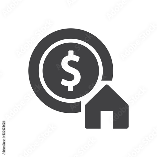 Real Estate Business Icon - Home Price Icon