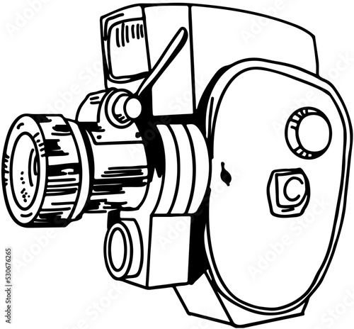 old photographic and cine equipment amateur movie (motion picture) camera in vector