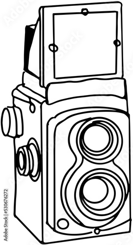 old photographic and cine equipment retlex camera in vector
