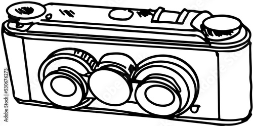old photographic and cine equipment stereo(scopic)camera in vector