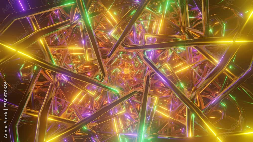 3D kaleidoscope mandala abstract background of trippy art psychedelic ...