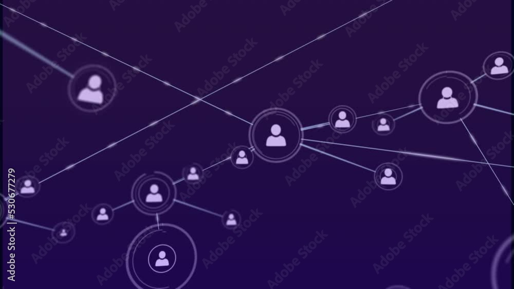 Animation of network of connections over icons Animation of network of connections over icons