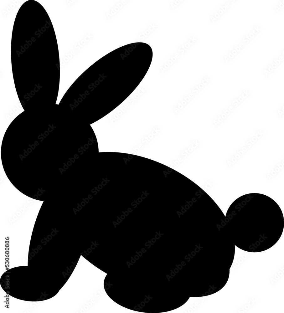 Balck Silhouette of a rabbit. Symbol of 2023. Vector illustration Balck Silhouette of a rabbit. Symbol of 2023. Vector illustration