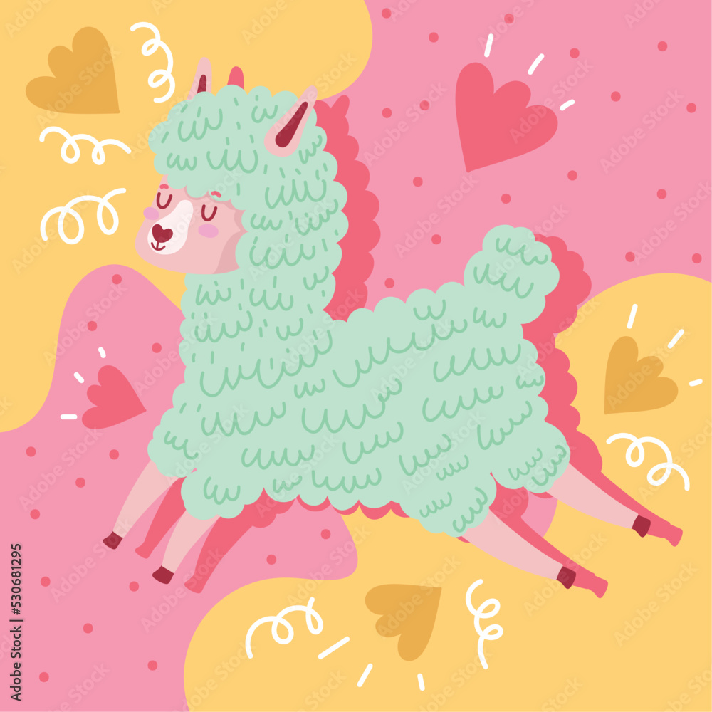 Fototapeta premium cute sweet llama