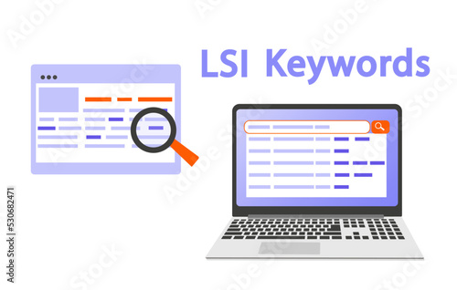 Keyword Research and SEO optimization . Vector illustration
