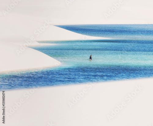  white sand dunes of Lencois Maranhenses with rain water pools © Agata Kadar