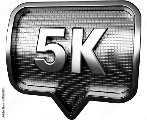 icon 5k followers 3d silver photo