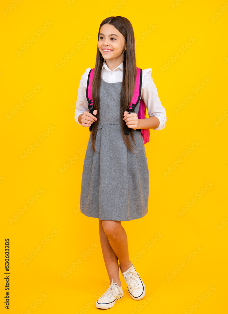 School and education concept. Back to school. Schoolchild, teenage student with backpack, isolated, copy space. School and education concept. Back to school. Schoolchild, teenage student with backpack, isolated, copy space.