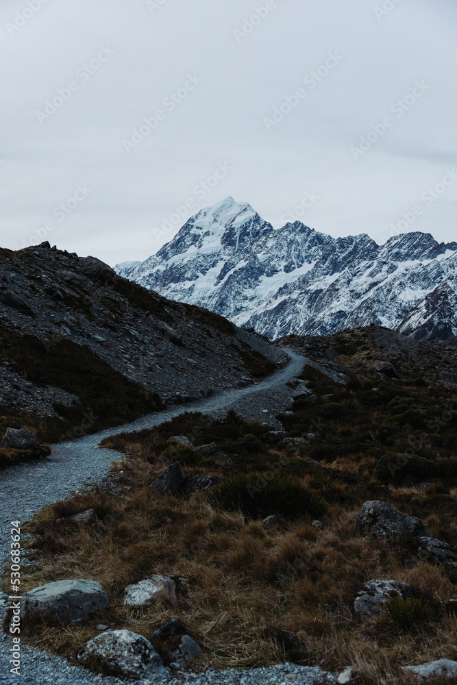 New Zealand Mount Cook. Hooker valley track.