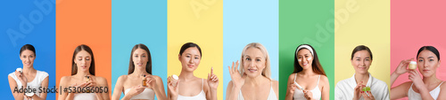 Set of women with different...