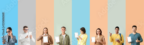 Set of different people wit...