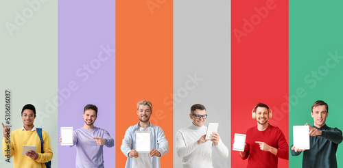 Set of different men with t...