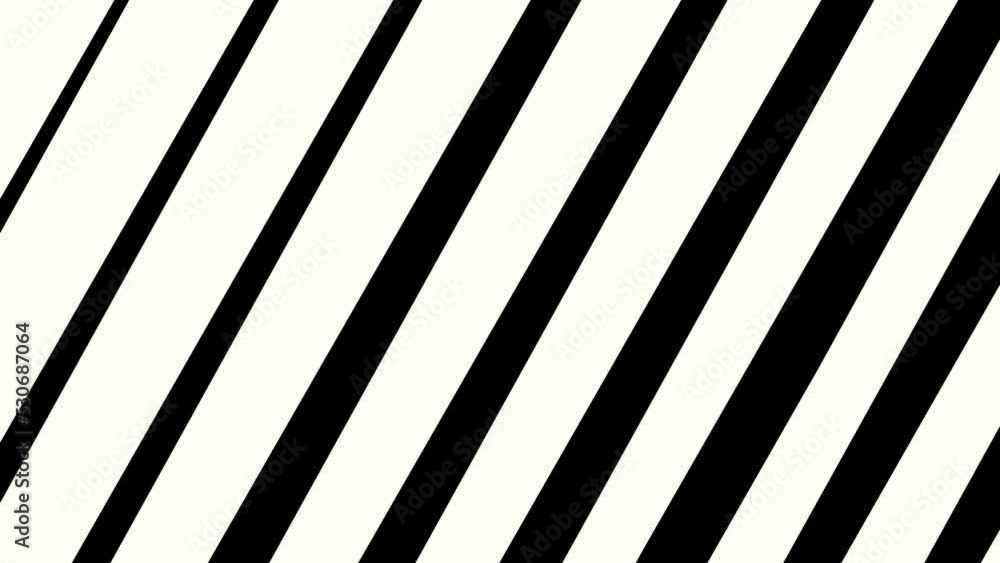 Black and white slant lines stripes animation blinds effect open and close transition background.