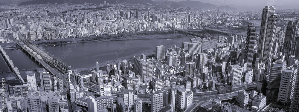 Fototapeta premium Cityscape of Osaka in Japen