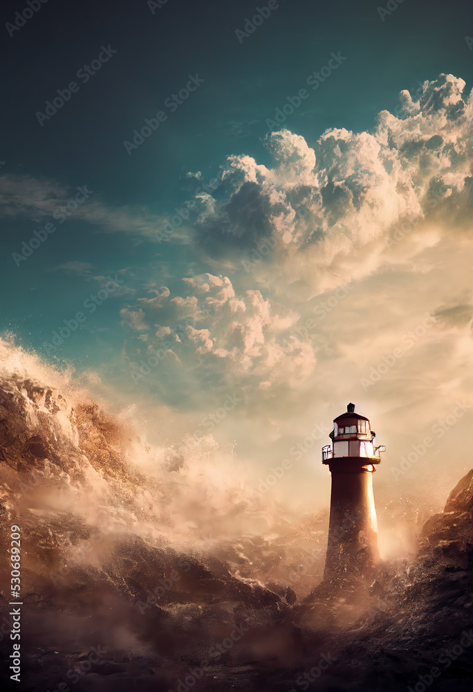 Lighthouse with clouds