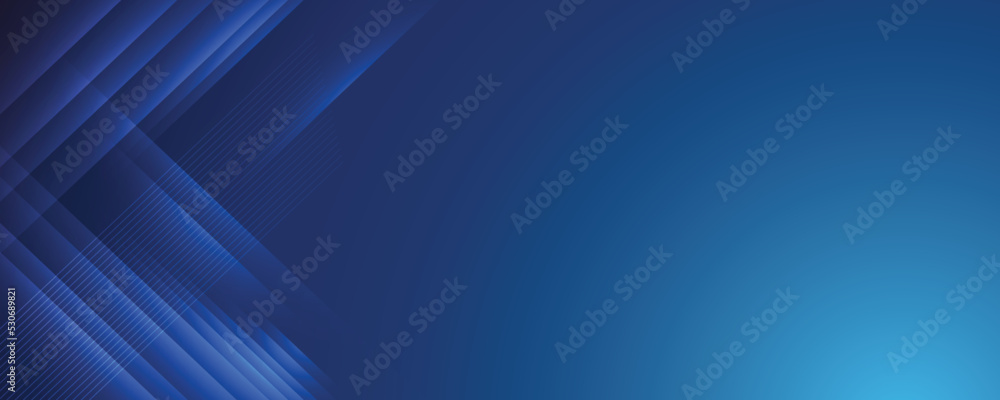 Obraz premium Abstract modern blue background with bright elements, parallel lines and geometric shape in vector illustration. 
