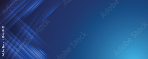 Abstract modern blue background with bright elements, parallel lines and geometric shape in vector illustration. 