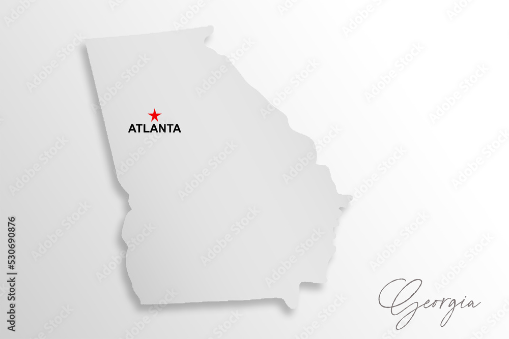 Georgia map isolated on white background Stock Illustration | Adobe Stock