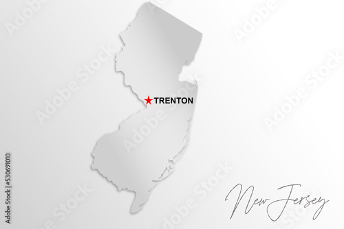 New Jersey map isolated on white background