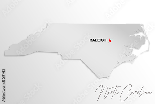 North Carolina map isolated on white background