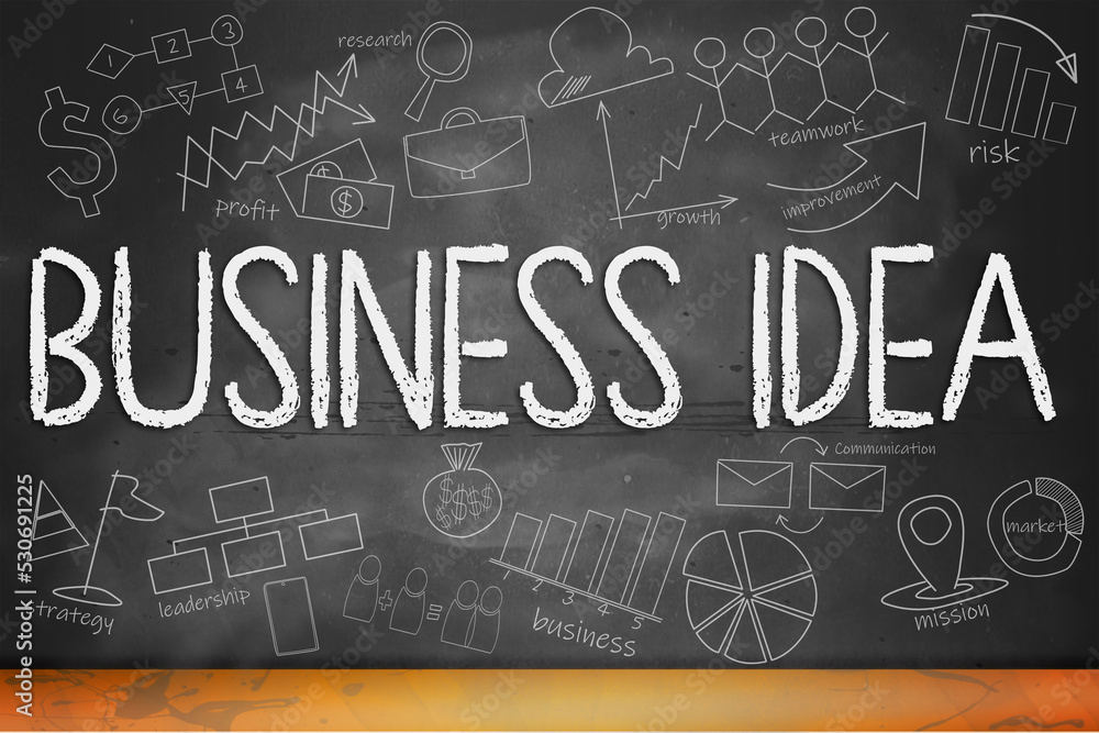 Fototapeta premium Business idea concept on chalkboard