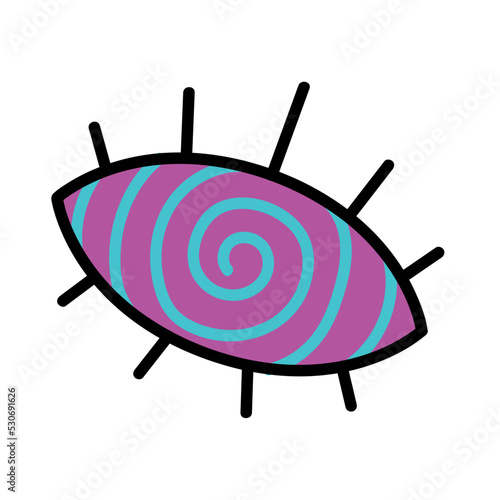 Isolated colored 60s groovy eye emote graffiti Vector