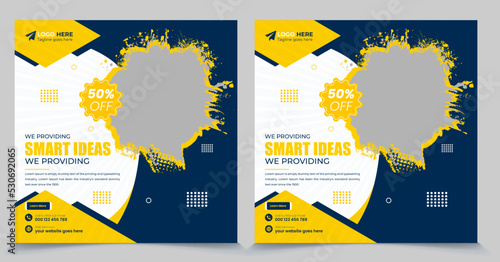Corporate marketing agency social media square post banner template