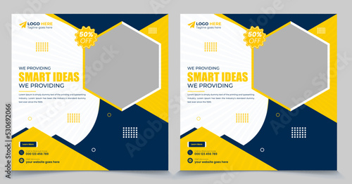 Corporate marketing agency social media square post banner template