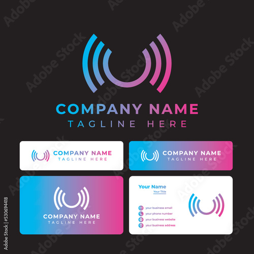 Letter U Signal Logo, suitable for any business related to signal.
