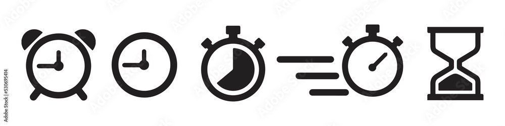Timers icon set. Stopwatch symbol. countdown Timer vector illustration Timers icon set. Stopwatch symbol. countdown Timer vector illustration