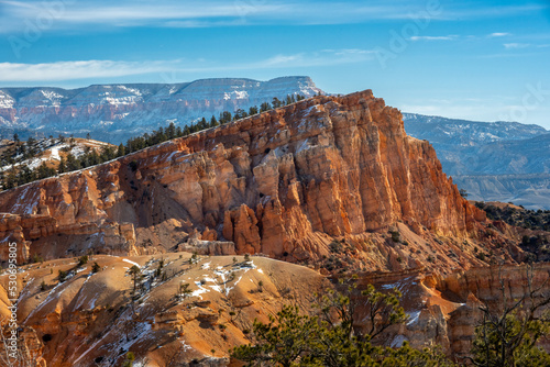 Rock Mesa Pushes Up Toward Sky in Bryce Canyon