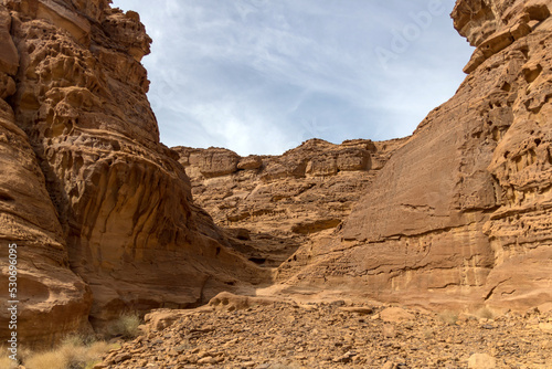 Sandstone cliffs in the desert of al-ula saudi arabia
