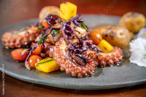Fototapeta Naklejka Na Ścianę i Meble -  Typical colombian food, sauteed octopus
