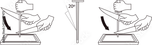 Knives, sharpener, Sharpen Kitchen knife utensils illustration isolated on white background